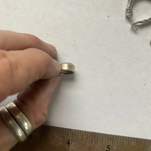 Turquoise and sterling sand casted eagle cuff bracelet - Picture 12 of 16